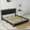 Okak Full Platform Bed Frame Upholstered Bed with Adjustable Height Headboard and USB Charger Music Speaker Star Projector Noise-Free - 3 of 4