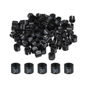Unique Bargains Round Plastic Reusable Garment Hanger Marker Number Tag Black 100 Pcs - 1 of 3
