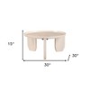 HomeRoots 30" Natural Genuine Marble and Marble Round Coffee Table - 3 of 4