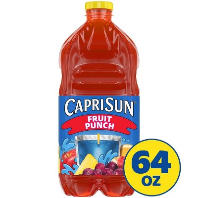 Capri Sun Fruit Punch Flavored Juice Drink Blend, 64 oz Bottle, Pack of 4