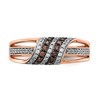 Black Bow Jewelry 7mm 14K Rose Gold 1/3 Ctw Two-Tone Diamond Split Shank Tapered Band - 4 of 4