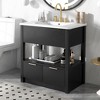 NicBex Bathroom Vanity without Sink Top/with Sink Top,Bathroom Sink Vanity with Open Shelf and 2 Drawers,Bathroom Sink Cabinet,Brown/Light Brown/Black - image 2 of 4