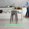 FDW Metal Bar Stools Set of 4 Counter Height Barstool Stackable Barstools  Indoor Outdoor Patio Bar Stool Home Kitchen Dining Stool - 4 of 4