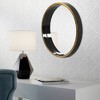 Howard Elliott 24" Round Black/Gold Trimmed Wood Framed Decorative Brando Wall Mirror: Modern Style, No Assembly Required - image 3 of 4