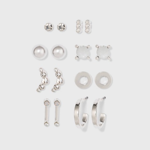 Women's Earring Back 28 pc Brass Stud Earring Back - A New Day™ Gold/Clear/Silver