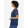 Woman Within Plus Size Cuffed Americana Print Tee - 4 of 4