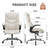 Lyngins Ergonomic Office Chair, High-Back PU Leather Home Desk Chair with Adjustable Flip-Up Armrests, 360° Swivel Computer Desk Chair - 2 of 4