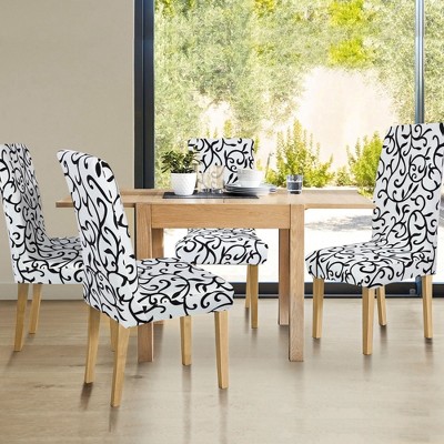 1 Pc Spandex Stretchy Removable, Charcoal Dining Room Chair Covers