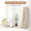 Wooden Room Divider Wall 3 Panel with Holes,5.6FT Tall Room Divider with Shelves,Folding Privacy Screens 67 in for Room Separation Home Office Bedroom - 4 of 4