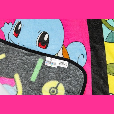 Pokemon 90's Character Multicolor Fleece Throw Blanket 46' x 60'