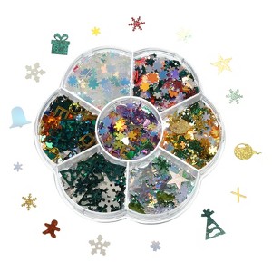Unique Bargains Christmas Crafts DIY Assorted Shapes Sequin Supplies Multicolored - 1 of 3