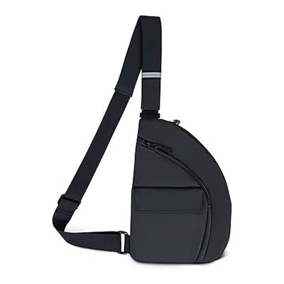 Anti Theft Sling Bag, Crossbody Chest Travel Bag for Men Women, Black Shoulder Backpack Purse