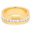 Steeltime Ladies 18k gold plated stainless steel simulated diamond eternity band ring - 2 of 4