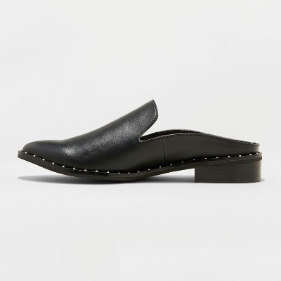 studded black mules