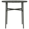 vidaXL Tea Table Grey PE Rattan, Powder-Coated Steel, PP Board - 4 of 4
