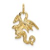 Black Bow Jewelry 14k Yellow Gold Small 3D Winged Dragon Charm - 3 of 4