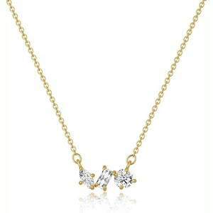 Dainty Gold Pendant Necklace for Women, 14K Gold Plated Aesthetic Choker Irregular CZ - 1 of 4