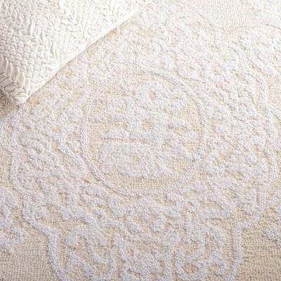 Ivory Handmade Tufted Wool Abstract Rectangular Rug, 3' x 5'