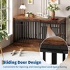 55" Large Dog Crate Furniture, Chew-Resistant Indoor Dog Kennel with Feeding Bowls & Sliding Door, Wood Decorative Dog Cage End Tables - 3 of 4
