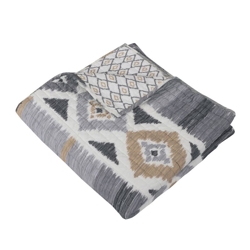 Santa Fe 50" x 60" Quilted Throw - Greys, Tan, and White - Levtex Home, 2 of 4