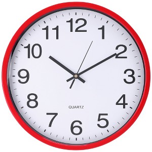Unique Bargains Plastic Battery Powered Silent Big Number Wall Clock  14 x 14 x 1.8 Inches - 1 of 4