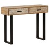 vidaXL Console Table Brown Solid Mango Wood, Powder-Coated Iron Medium - 3 of 4