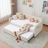 KTMBDW Daybed with Trundle Bed, Twin Bed Frame with Upholstered Headboard, Sofa Day Bed for Living Room, Bedroom, and Guest Room - 2 of 4
