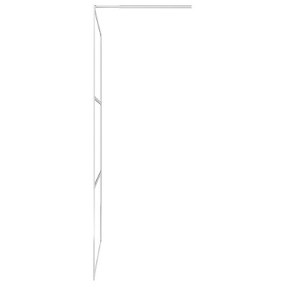 Modern Half Frosted ESG Glass Walk-In Shower Wall with Aluminum Frame