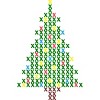 Junior's Design By Humans Christmas Tree Cross Stitch By BettySue T-Shirt - 2 of 3