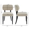 Set of 2 Modern Fabric Upholstered Dining Chairs, Armless Dining Chair with Rubber Wood Legs, Farmhouse Wooden Chairs for Dining Room-Koiai - 4 of 4