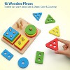 Wooden Sorting and Stacking Toy, Shape and Color Matching Puzzle for Fine Motor Skill Development - 2 of 4