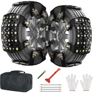 Docred Upgraded Snow Chains 8/10 Pack, Tire Chains for Cars/SUVs/Pickup Trucks, Emergency Anti Slip Tire Traction Chains for Tire Width - 1 of 4