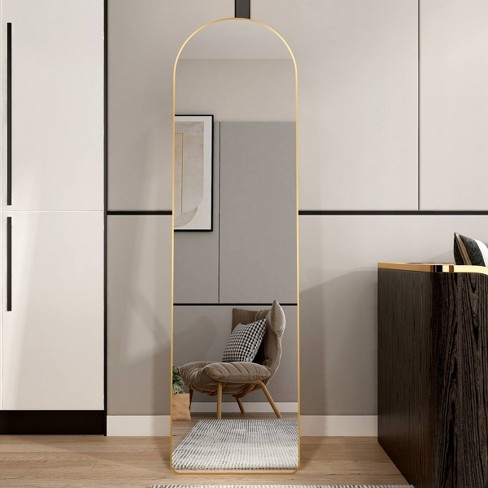 60"x16"arched Full Length Mirror With Stand,standing Full Body Mirror ...