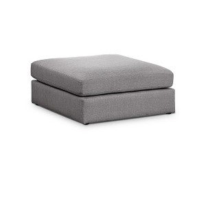 Meridian Furniture,Beckham Durable Linen Textured Fabric Ottoman - 1 of 4