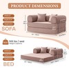 63 in.Light Pink Corduroy Convertible Sofa Bed,Metal Frame, Foldable Floor Sofa(small size) - 2 of 4