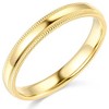 Pompeii3 3mm Milgrain Plain High Polished Dome Wedding Band 10k White, Yellow, Rose Gold - 3 of 4
