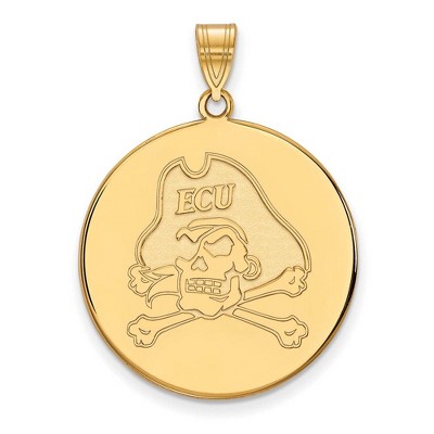 Black Bow Jewelry 10k Yellow Gold East Carolina Pirates NCAA Extra Large Pendant