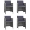 vidaXL Garden Dining Set Grey PE Rattan, Glass, Powder-Coated Steel Medium - 2 of 4