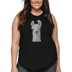 LA Pop Art Women's Word Art Tank Top - Llama - 1 of 4