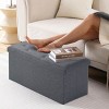 Syemin Ottomans and Benches 30" Folding Storage Ottoman Bench Ottoman Foot Rest End of Bed Bench Storage Chest Bedroom Bench, Grey, 30.3"*15"*15" - 3 of 4