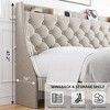 Bed Frame with Charging Station and Wingback Headboard - 4 of 4