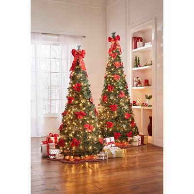 BrylaneHome 7.5 Ft Fully Decorated Pre-Lit Pop-Up Christmas Tree