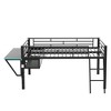 YOOCOZZ Metal Gaming Loft Bed with Wooden Desk, LED Lighting and Mesh Undercarriage Storage - Black - 4 of 4