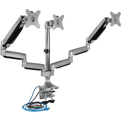 Mount-It! Height Adjustable Triple Monitor Mount Arms w/USB Port MI-2753