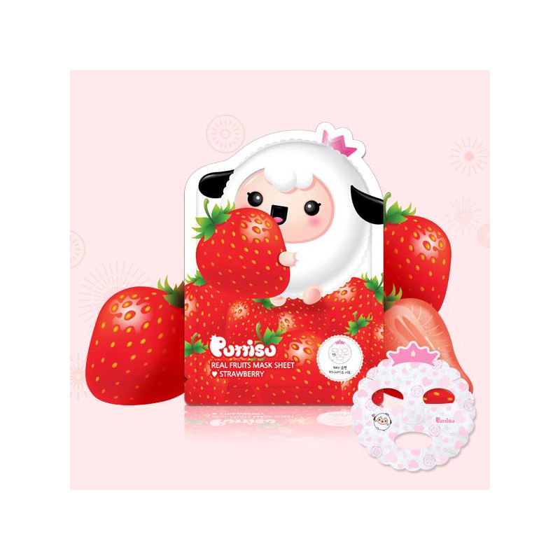 Puttisu Real Fruit Kids Facial Mask Sheets - Strawberry, 3 of 15