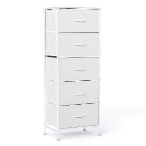 CAVINAS Modern 5-Drawer Tall Dresser for Bedroom, Chest of Drawers & Storage Cabinet with Fabric Bins & Wooden Top for Closet/Entryway/Nursery - 1 of 4