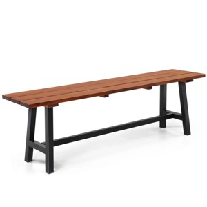 Karl Home | Light Brown Fir Wood Outdoor Bench - 1 of 4
