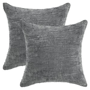 REGALWOVEN Solid Chenille Cross-Weave Texture Soft Decorative Throw Pillow 18 x 18 Inch 2 Pcs - 1 of 4