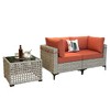 XIZZI Wicker Loveseat Small Couch, 2 Seater Sofa, All Weather Rattan Furniture with Solar Coffee Table for Balcony Yard Poolside Garden - 2 of 4