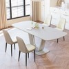 Vynxaria 5-Piece Expandable Dining Set-Rectangular Table (U-Legs, 2-8 Seats) and 4 PU Cushioned Chairs, MDF, 10-15min Easy Assembly - 3 of 4